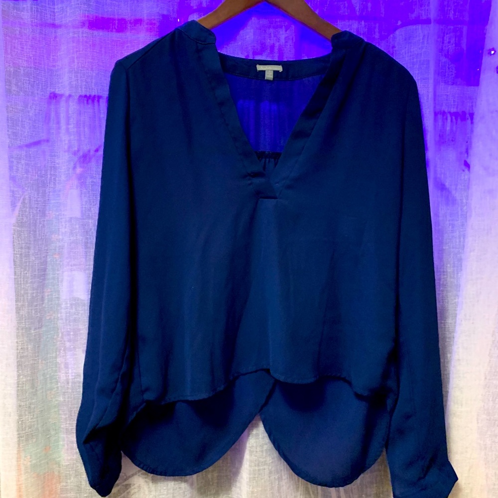Charlotte Russe Size S blue long sleeves blouse